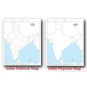 Outline Practice map of India (Both Political and Physical map) | A-4 BIG SIZE | Set Of 100 Maps | Printed on High Grade Paper